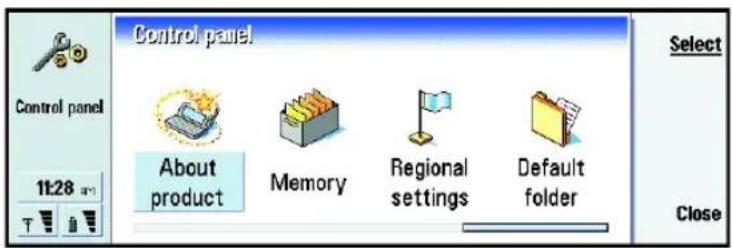 NOKIA 9290 - Control panel - 1