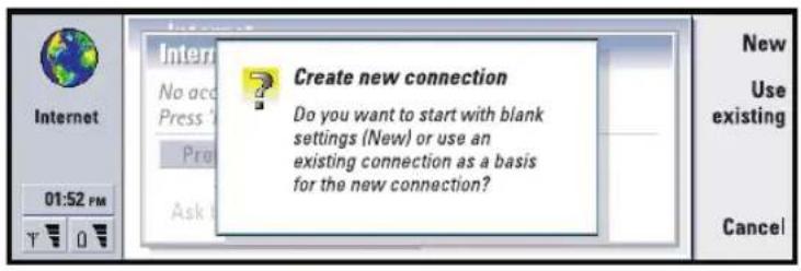 NOKIA 9290 - Create a new connection or edit an existing connection - 1
