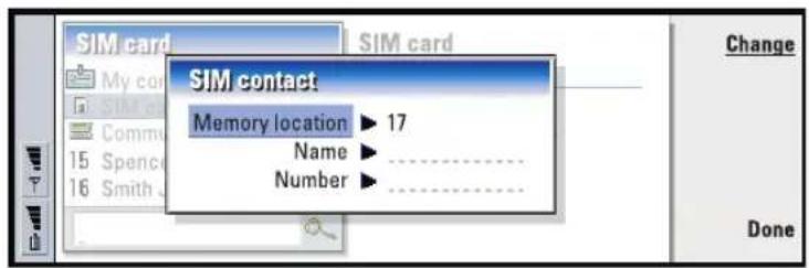 NOKIA 9290 - Create a SIM contact card - 2