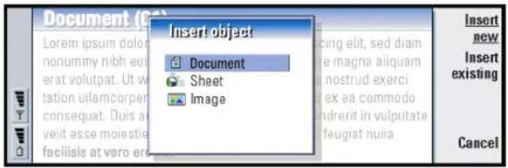 NOKIA 9290 - Insert an object - 1