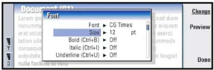 NOKIA 9290 - Change fonts - 1