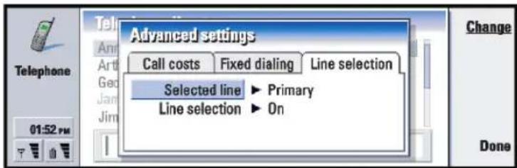 NOKIA 9290 - Line selection page - 1