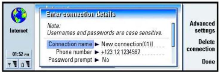 NOKIA 9290 - Create a new connection or edit an existing connection - 2