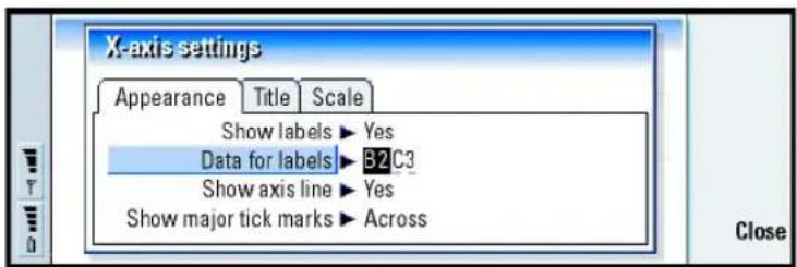 NOKIA 9290 - Edit chartsheets - 1