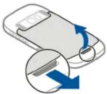 NOKIA C7 - Insert the SIM card and battery - 1