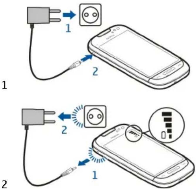 NOKIA C7 - Charge the battery - 1