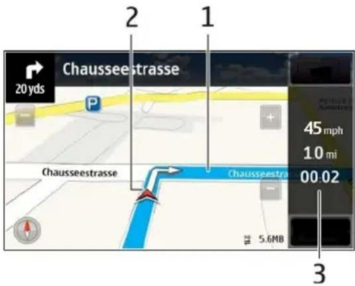 NOKIA C7 - Change views during navigation - 1