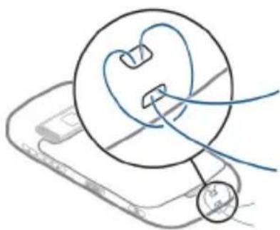 NOKIA C7 - Attach the wrist strap - 1