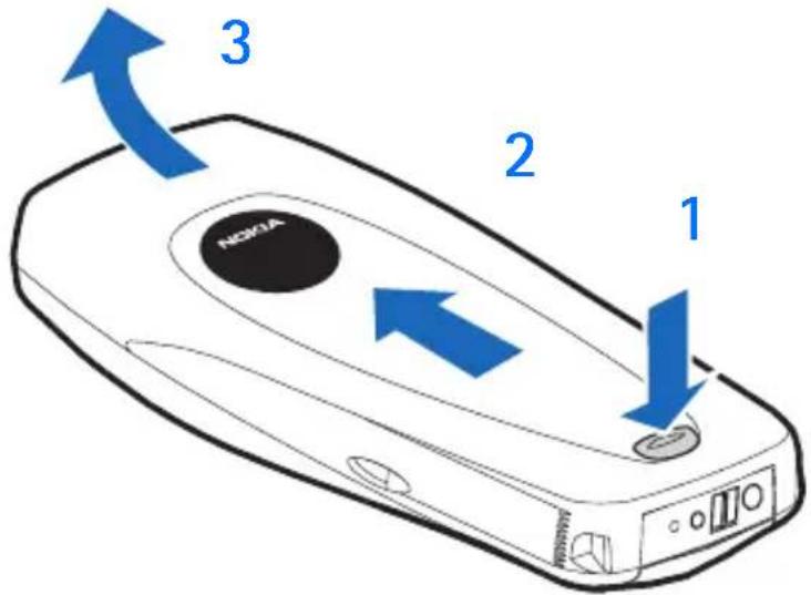 NOKIA 6010 - Remove the back cover - 1