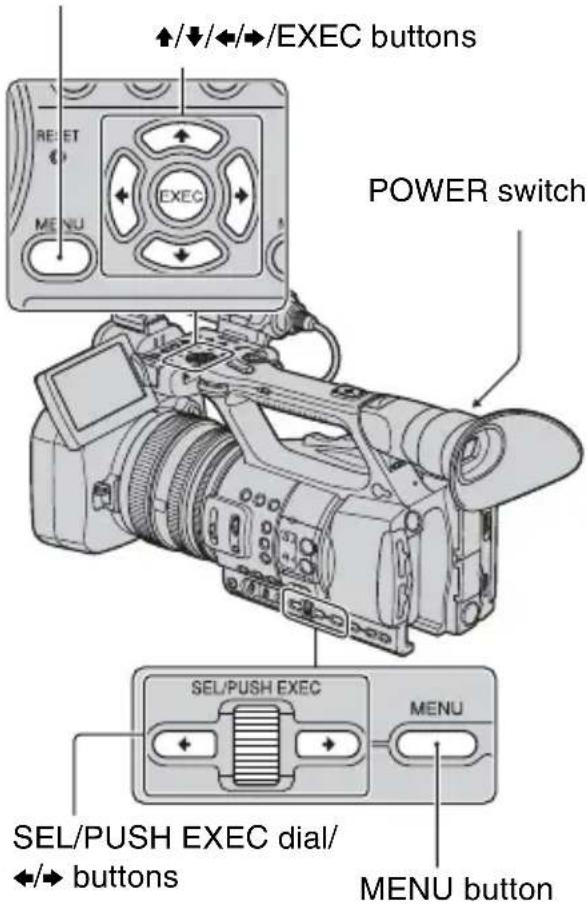 SONY HXR-NX5M - Operating the menu - 1
