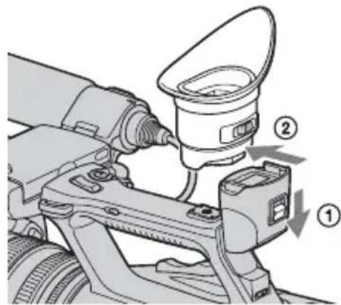 SONY HXR-NX5M - Remove the eye piece of the viewfinder. - 1