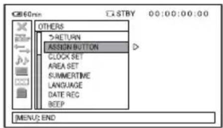 SONY HXR-NX5M - Select 📄 (OTHERS) → [ASSIGN BUTTON] with the SEL/PUSH EXEC dial A. - 1
