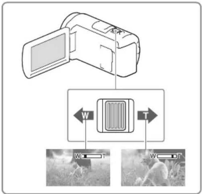 SONY HDR-PJ430VE - Obraz można powiększać lub pomniejszać przesuwając dźwignię regulacji zbliżenia. - 1