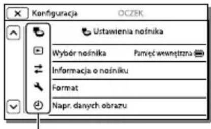 Konfiguracja OCZEK Ustawienia nośnika Wybór nośnika Parnięć wewnętrzna Informacja o nośniku Format Napr. danych obrazu