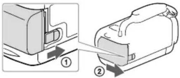 SONY HDR-PJ430VE - Odłączanie akumulatora - 1