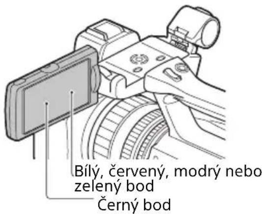 Bíly, červený, modrý nebo zelený bod Černý bod