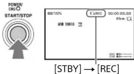 SONY HXR-NX200 - Stisknutím tlačítka START/STOP (nebo tlačítka nahrávání na rukojeti) spustte nahrávání. - 1