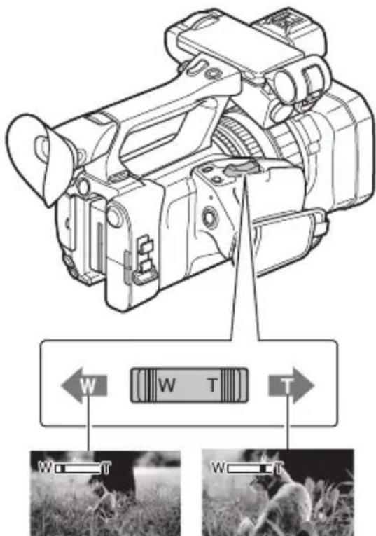 SONY HXR-NX200 - Nastavení zoomu pomocí páčky motorového zoomu - 1