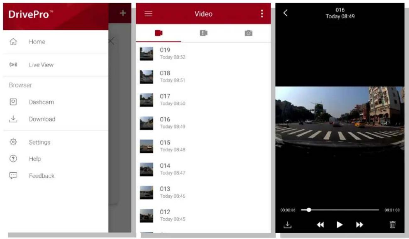 TRANSCEND DrivePro 10 - 5-3 Přehrávání videí na chytrém zařízení - 1