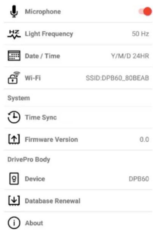 TRANSCEND DrivePro Body 60 - 6-5 Settings - 2