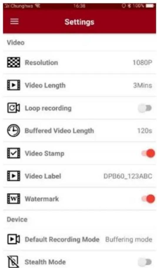TRANSCEND DrivePro Body 60 - 6-5 Settings - 1