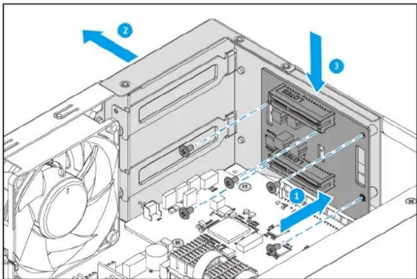QNAP TS-873AU-RP-4G - Instalace dvouslotového držáku PCIe s kartou riser do jednoslotového držáku PCIe - 2