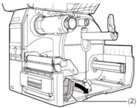 SATO CL4NX Plus - Loading the Media with the Optional Dispenser Unit and Liner Discharge Rewinder - 5