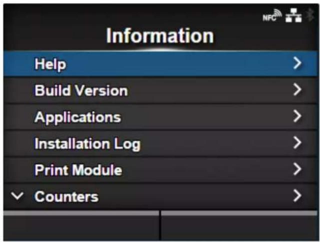 SATO CL4NX Plus - [Information] Menu - 1