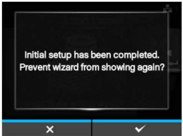SATO CL4NX Plus - Completion of Initial Setup Screen - 2