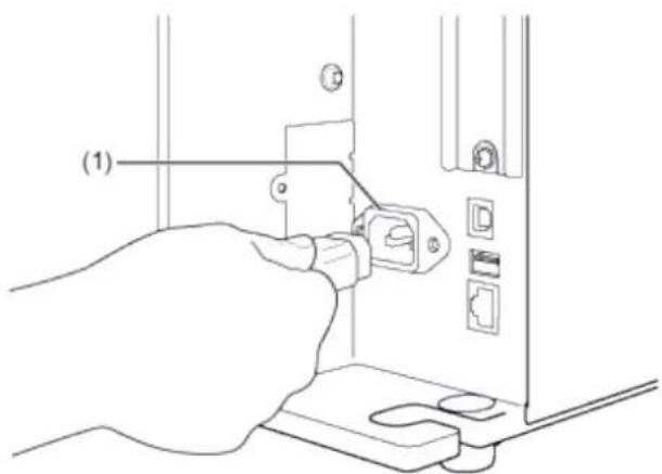 SATO CL4NX Plus - Connect the power cord to the AC input terminal (1) at the rear of the product. - 1