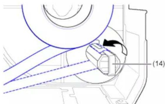 SATO CL4NX Plus - Loading the Media with the Optional Dispenser Unit and Liner Discharge Rewinder - 15
