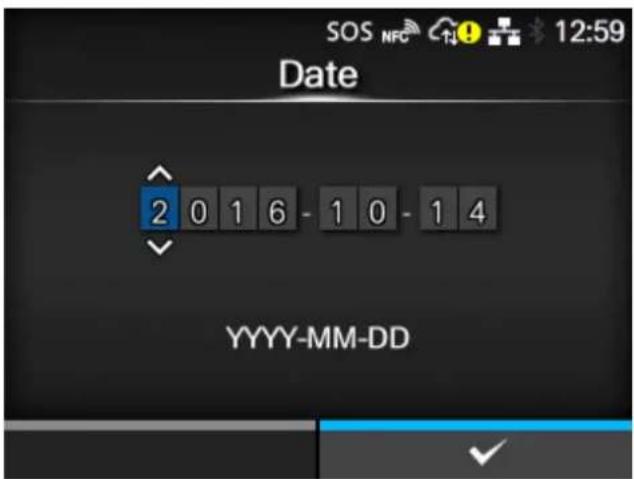 SATO CL4NX Plus - Set the correct date and press the button. - 2