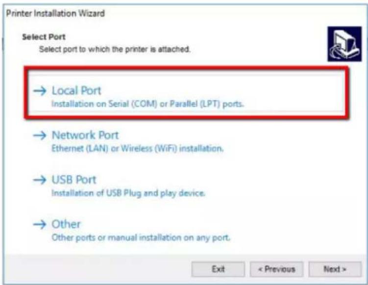 SATO CL4NX Plus - Click [Local Port]. - 1