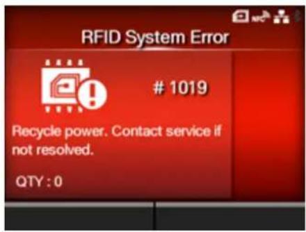 SATO CL4NX Plus - Error Message 1019 (RFID System Error) (CL4NX only) - 1