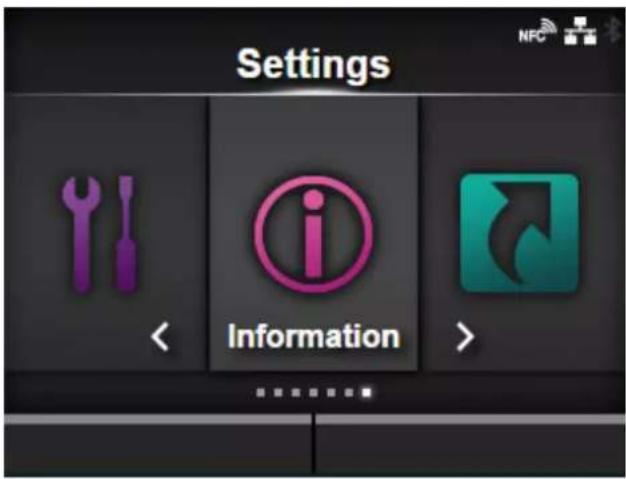SATO CL4NX Plus - Select [Information] using the / buttons. - 1