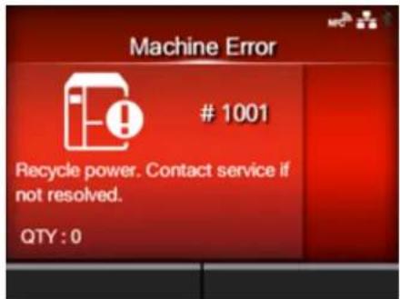 SATO CL4NX Plus - Error Message 1001 (Machine Error) - 1