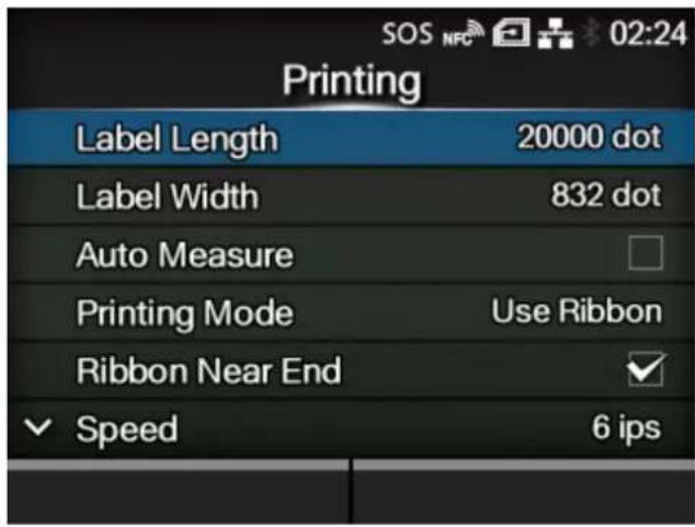 SATO CL4NX Plus - [Printing] Menu - 1
