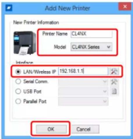 SATO CL4NX Plus - Adding the Product Manually from [Add new printer] - 2