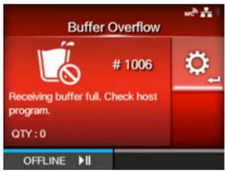 SATO CL4NX Plus - Error Message 1006 (Buffer Overflow) - 1