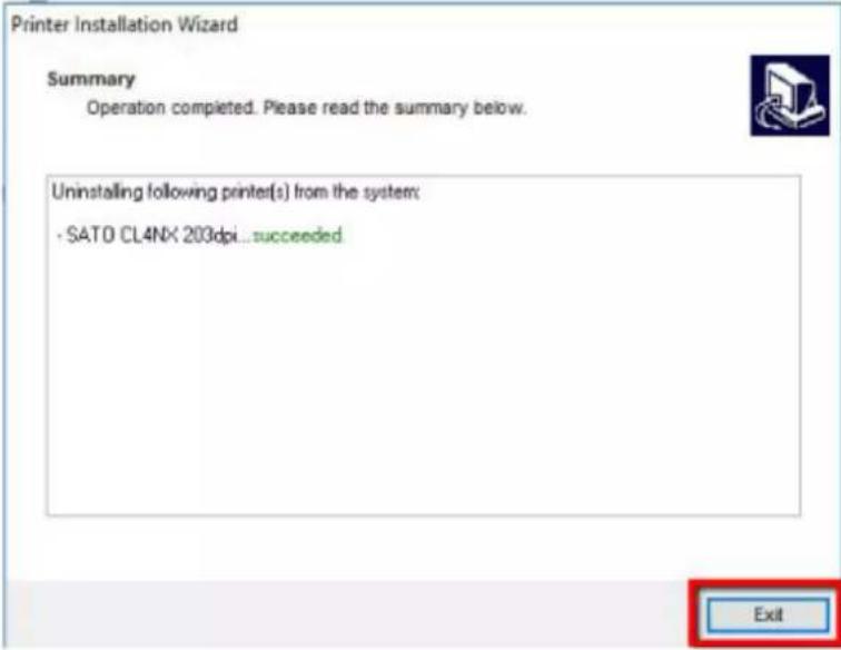 SATO CL4NX Plus - Click [Exit]. - 1