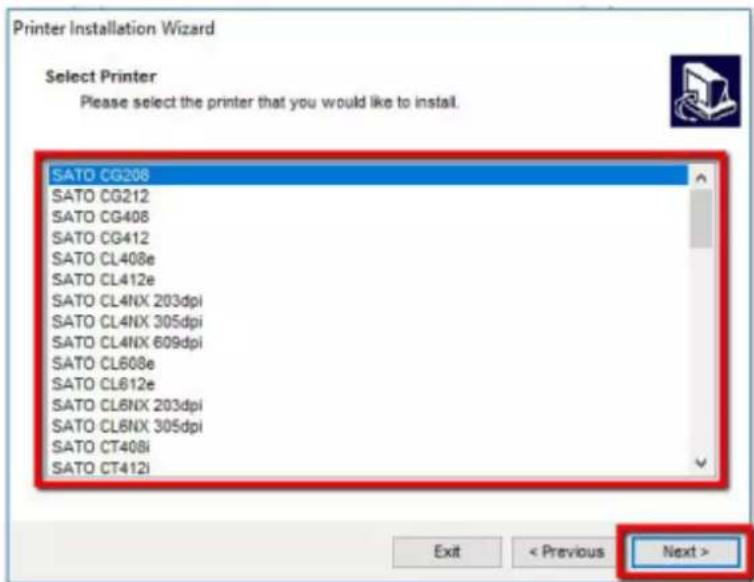 SATO CL4NX Plus - Select the printer to add and click [Add]. - 3