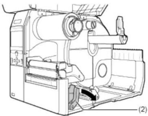 SATO CL4NX Plus - Push the head lock lever (2) towards the rear. - 1