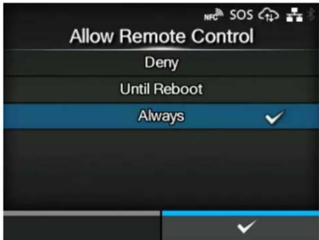 SATO CL4NX Plus - [Allow Remote Control] (SOS users only) - 1