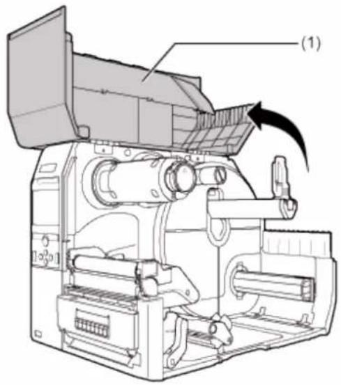SATO CL4NX Plus - Loading the Media with the Optional Dispenser Unit and Liner Discharge Rewinder - 4