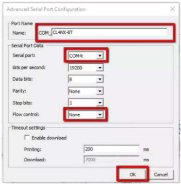 SATO CL4NX Plus - Configure the port setting. - 1