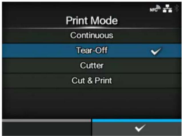 SATO CL4NX Plus - Select the print mode using the / buttons. - 1