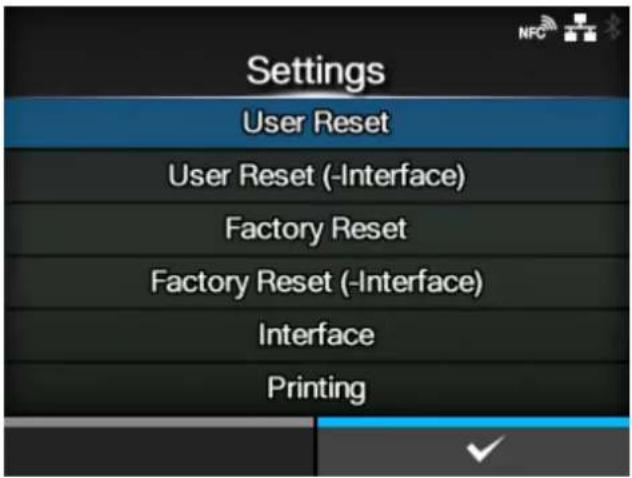SATO CL4NX Plus - Select the setting items to be initialized using the // buttons. - 1