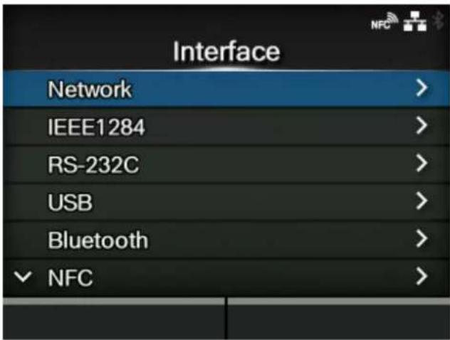 SATO CL4NX Plus - Select the interface using the / buttons. - 1