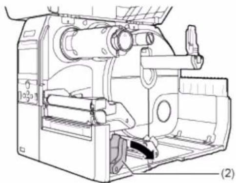 SATO CL4NX Plus - Push the head lock lever (2) towards the rear. - 1
