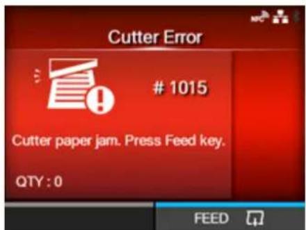 SATO CL4NX Plus - Error Message 1015 (Cutter Error) - 1